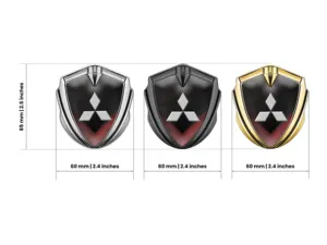 Mitsubishi Metal Abovedado Emblema Mínimo Estilo Global Tamaño
